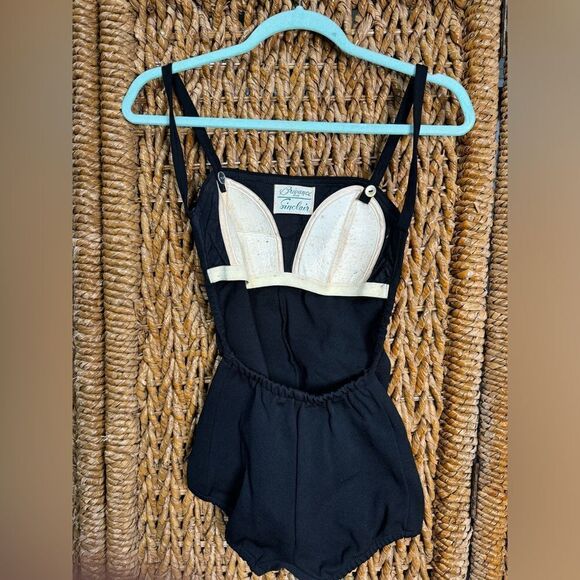 Tom Brigance for Sinclair Black One Piece Vintage 60s Swimsuit - Picture 4 of 11